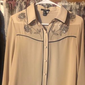 Forever 21 rockabilly inspired sheer top. NWOT